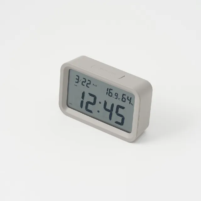【MUJI 無印良品】數位時鐘/中/白 長125x寬80x高36mm
