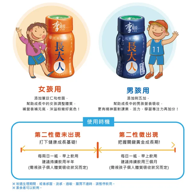 【李時珍】長大人女生x36瓶(加贈即期品長大人12瓶)