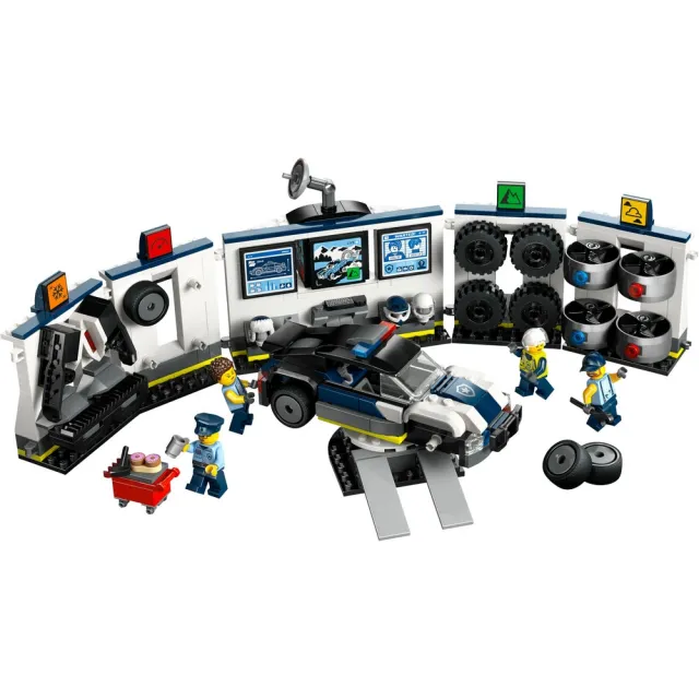 【LEGO 樂高】城市系列 60457 客製化警車車庫(男孩禮物 交通工具玩具 兒童玩具 積木)