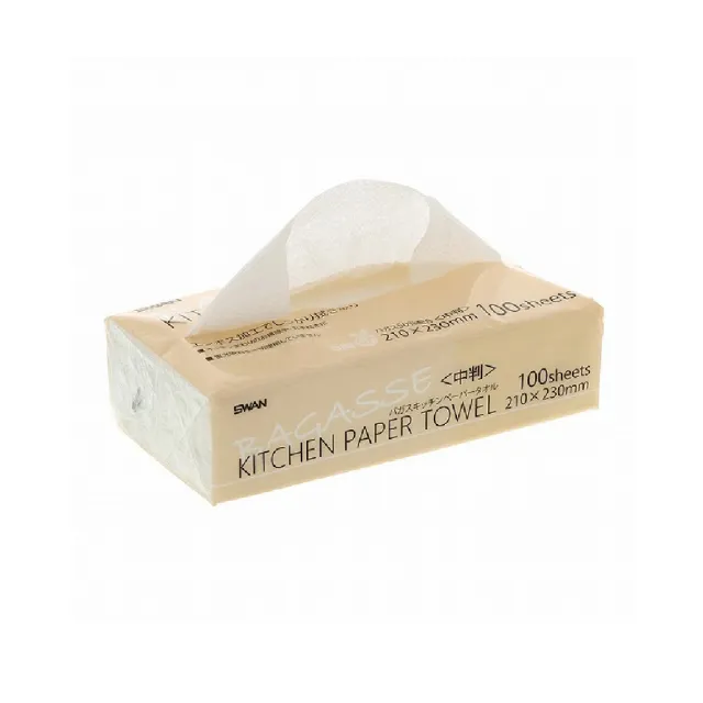 【CLEAN 克林】甘蔗渣環保廚房紙巾 100抽/包｜高吸水壓紋｜食品級接觸｜植纖環保材質｜天然植纖｜吸油吸水