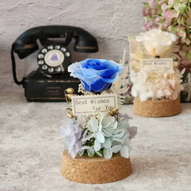 【OSTARA FLORIST 奧斯塔拉花藝】浪漫優雅永生花玫瑰玻璃罩(永生花、乾燥花、紀念日、情人節、生日)