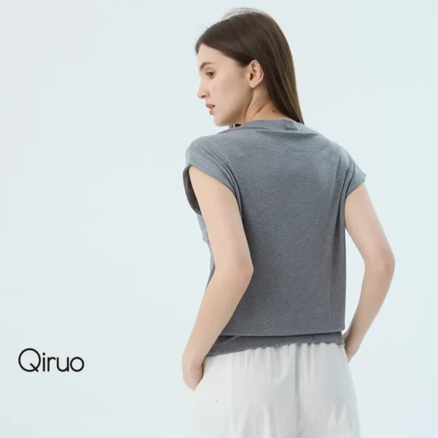 【Qiruo 奇若名品】專櫃女裝灰色上衣7321A 舒適純棉T☆ 