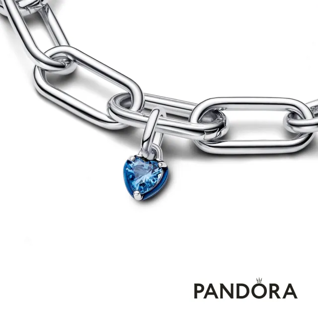 【Pandora 潘多拉】Pandora ME 藍色愛心迷你吊飾