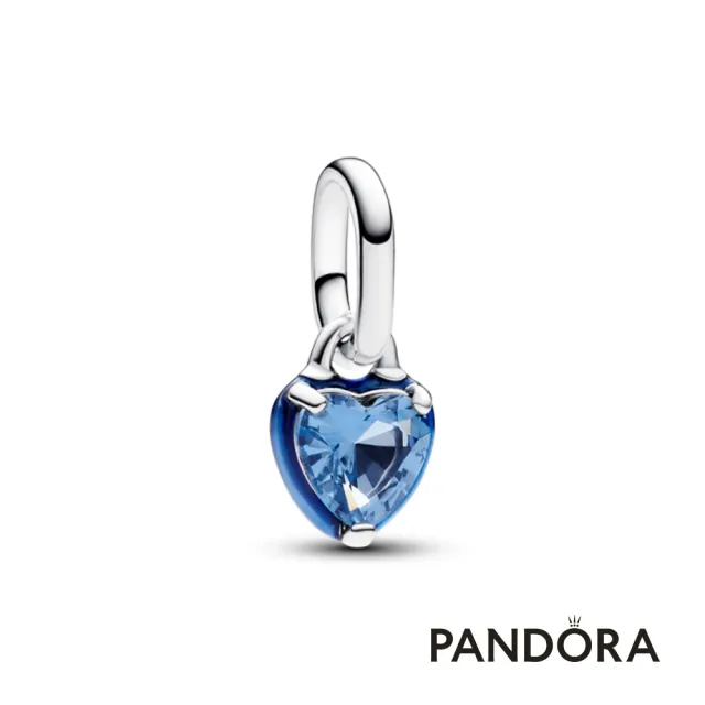 【Pandora 潘多拉】Pandora ME 藍色愛心迷你吊飾