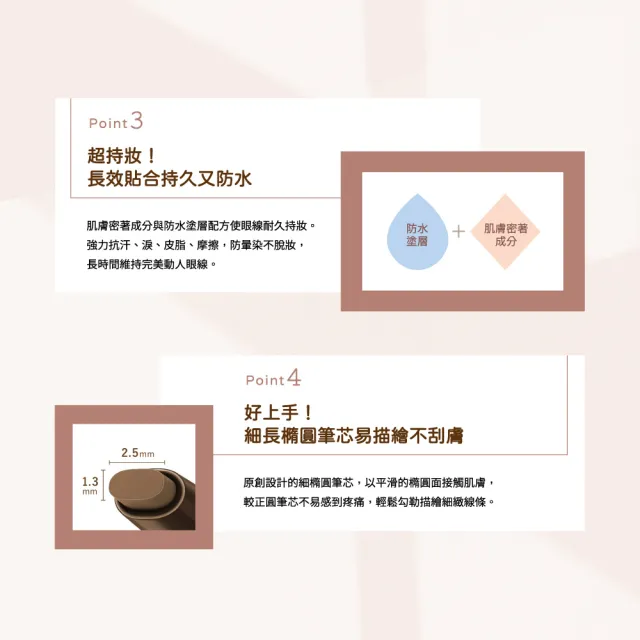 【KISSME 奇士美】花漾美姬勾勒美瞳柔滑眼線膠筆R(3色任選)