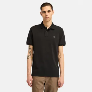 【Timberland】男款黑色休閒短袖POLO衫(A24H2X65)