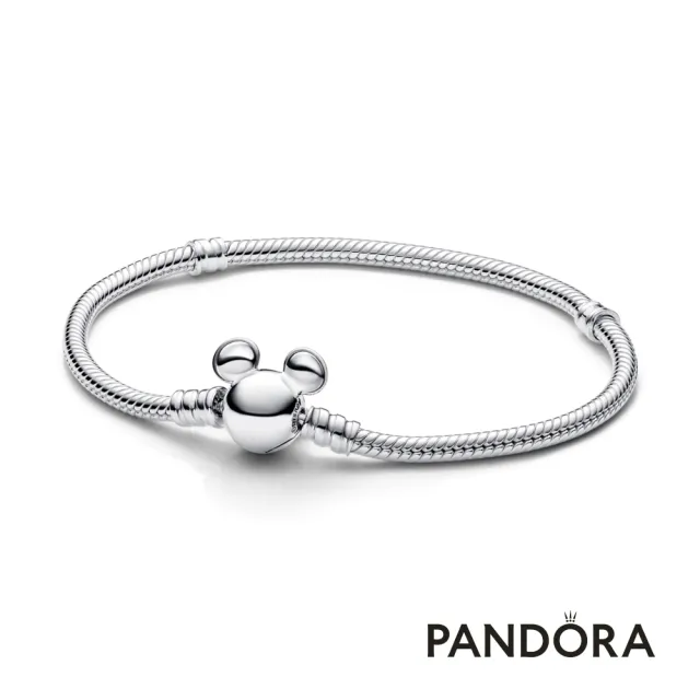 【Pandora 潘多拉】Pandora Moments 迪士尼米奇造型釦蛇鏈