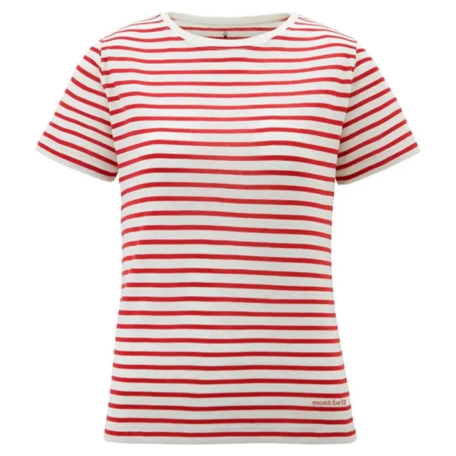 【mont bell】Wic Striped T女款短袖排T 1114543WT/RD紅 B/W-W寬藍 IV/DN白/藍