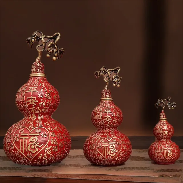 平安百福葫蘆擺件 14cm 開運物 風水開運擺飾 工藝品 吉祥物 客廳裝飾 招財納福 居家 / 辦公室擺設