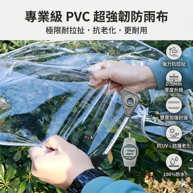 【poko】PVC透明防雨布 2*2m 包邊附綁繩(防水防風防潑雨  塑膠布 保溫膜)