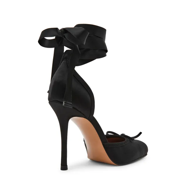 【steve madden】芭蕾綁帶側簍空高跟鞋 LARINA(黑色)