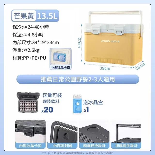 【小山THL】13.5L保溫箱 保冷箱 保冰箱 露營保冰桶(戶外露營野餐包/冰塊冷藏箱/保冰保溫箱/保冷袋/保溫包)