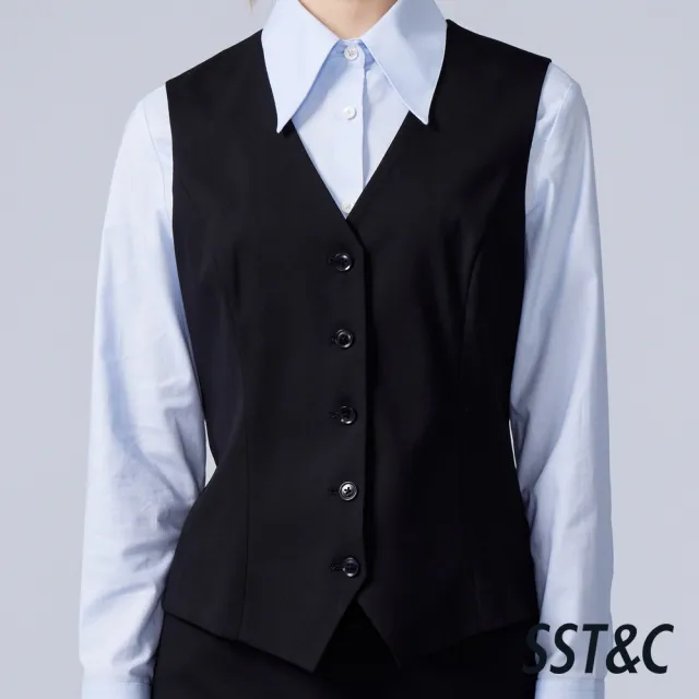【SST&C】女裝_黑色素面五扣西裝背心(可機洗)82126303002(換季65折)