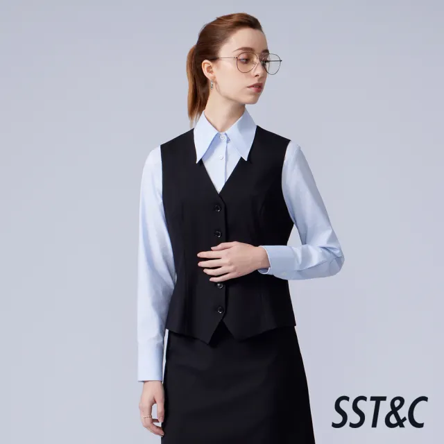【SST&C】女裝_黑色素面五扣西裝背心(可機洗)82126303002(換季65折)