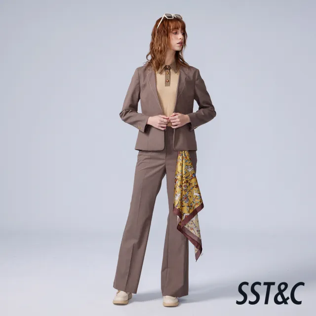 【SST&C】女裝_深棕色繡線裝飾假領休閒西外82126307003(換季55折)