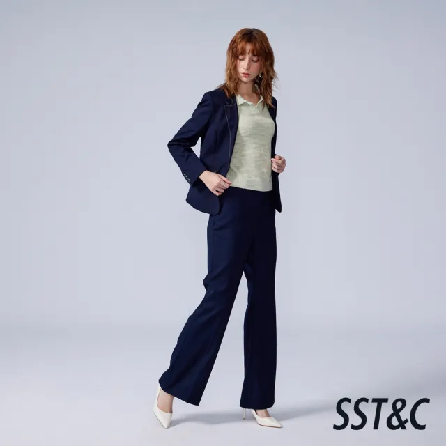 【SST&C】女裝_藏青繡線裝飾假領休閒西外82126307004(換季55折)