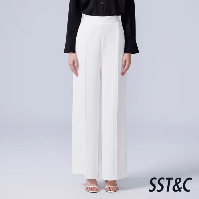 【SST&C】女裝_白色經典寬直筒長褲82126316002(換季55折)
