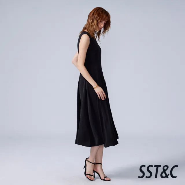 【SST&C】女裝_黑色小V領剪接設計無袖洋裝82126320002(換季55折)