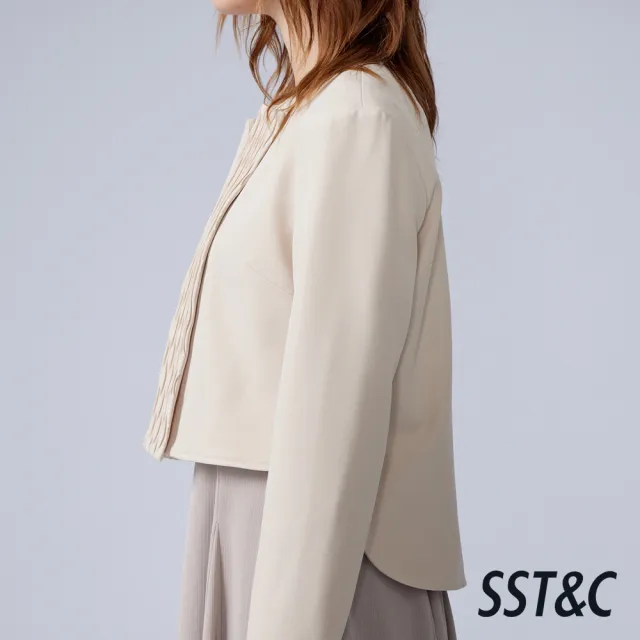 【SST&C】女裝_淺卡其壓摺短版微正式女休閒外套82126311004(換季55折)