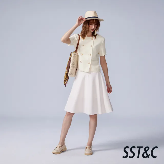 【SST&C】女裝_象牙白雙排金屬裝飾釦短版外套82126311009(換季55折)
