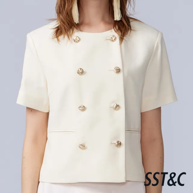 【SST&C】女裝_象牙白雙排金屬裝飾釦短版外套82126311009(換季55折)
