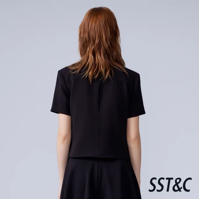 【SST&C】女裝_黑色雙排金屬裝飾釦短版外套82126311010(換季55折)