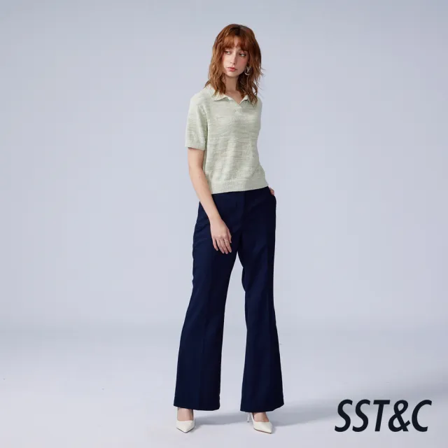 【SST&C】女裝_薄荷綠金屬紗短版POLO針織衫82126317006(換季55折)