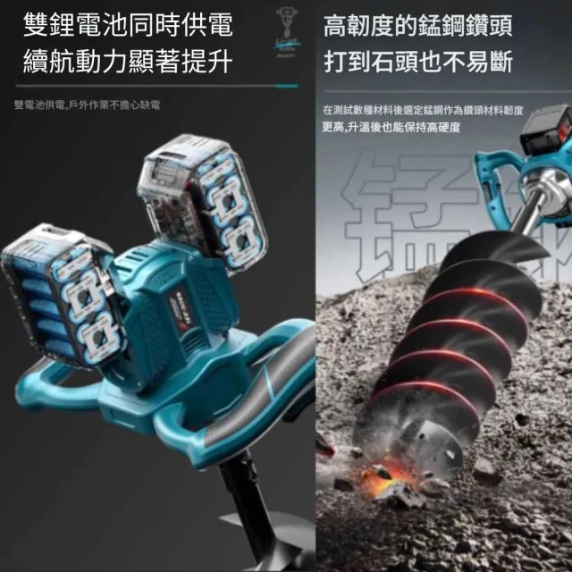 【森森機具】雙鋰電大功率電鑽鬆土機 農用種植打洞機 電動挖洞機  種樹打洞機 果園種植鑽孔機 地鑽機