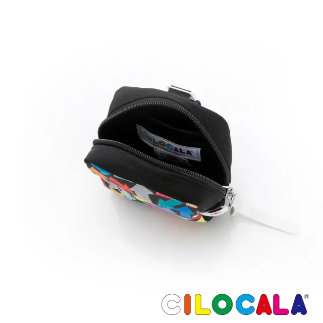 【CILOCALA】PICFA聯名日本插畫尼龍防潑水可扣式零錢包(魷魚黑)