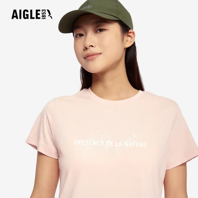 【AIGLE】女 快乾抗菌短袖T恤｜AG-5P225(女 上衣 女 T恤 抗菌抑臭 吸濕快乾 有機棉)