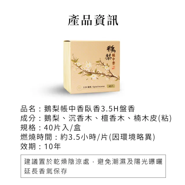 【富山香堂】凝神聚氣_盤香_鵝梨帳中香沉香 小盤香3.5H_40片裝