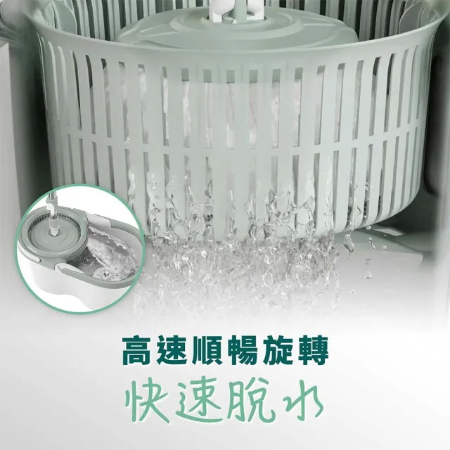 【3M】百利雙渦輪旋轉拖把NT7 (1桿1桶1布) ★布盤適用好神拖