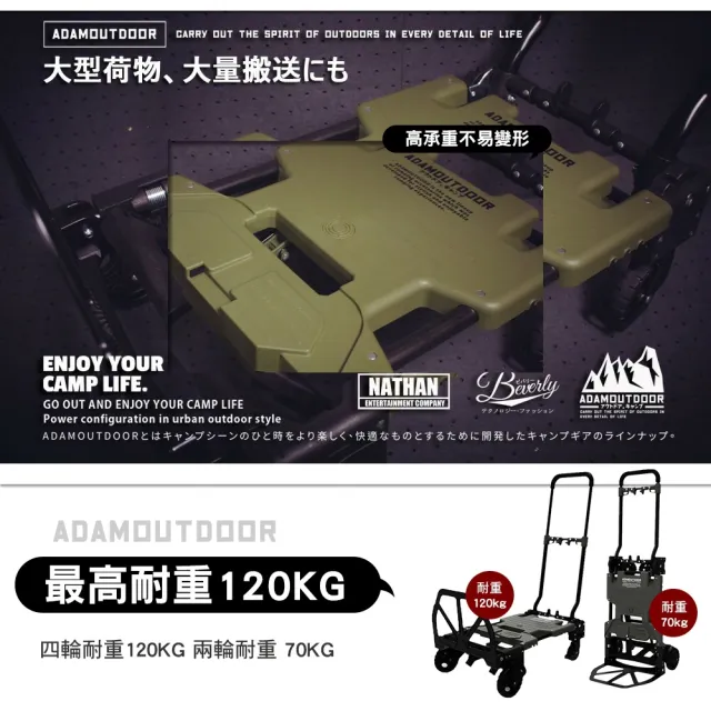 【ADAM】兩用變形推車二代(手拉車 手推車 拖板車 拖車 四輪拖車 裝備手拉車 露營手推車 露營 逐露天下)