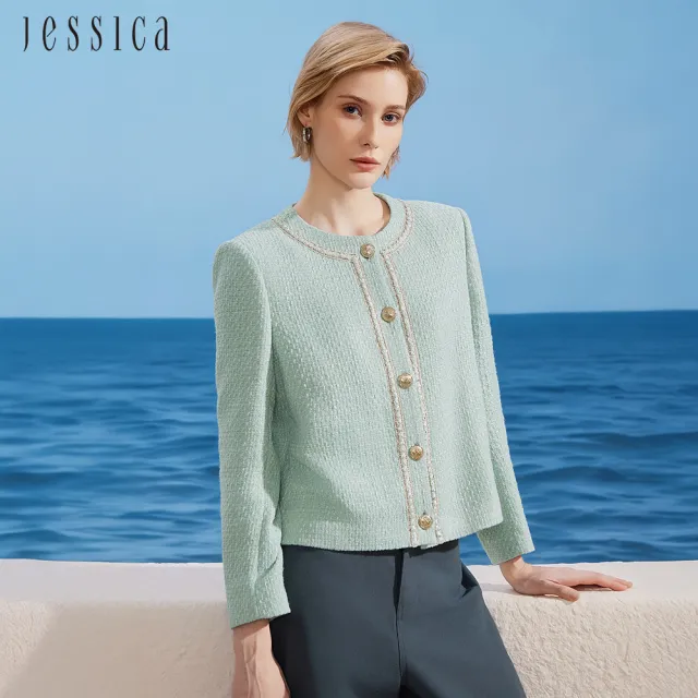 【JESSICA】百搭清新圓領小香風外套262004