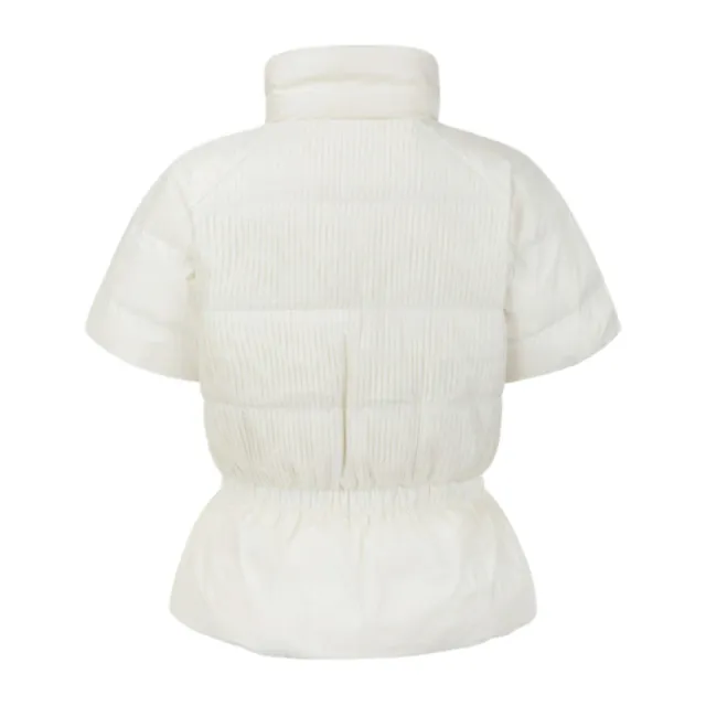 【DESCENTE】GOLF 迪桑特 女款 羽絨外套 短袖鵝絨羽絨衣 運動外套(黑色/白色)