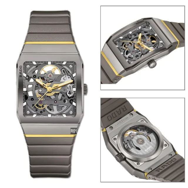 【Rado 雷達表】廣告熱賣Anatom Skeleton方拱形電漿高科技陶瓷鏤空腕錶32.5㎜ R01(R10206109)