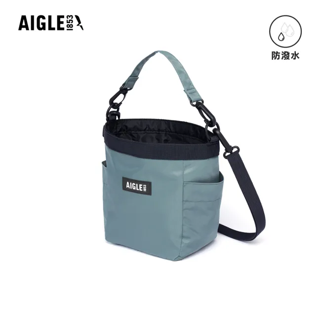 【AIGLE】3L 防潑小側背束口包｜AG-5P513A117 灰綠(防水包 斜背包 防潑水斜背包 水桶包)