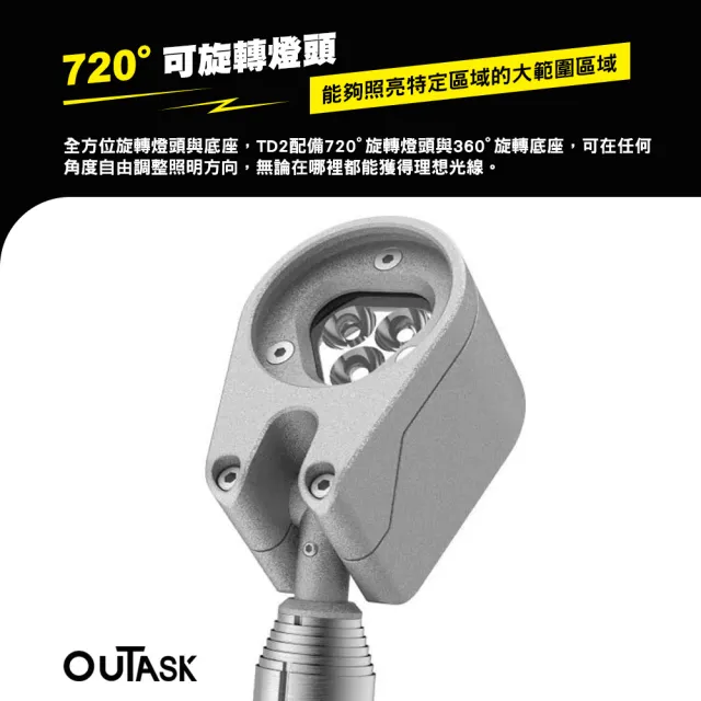【OUTASK】可攜式戶外燈 TD2(燈 露營燈 照明燈 led 擺攤燈 野營燈 營地燈 露營 逐露天下)