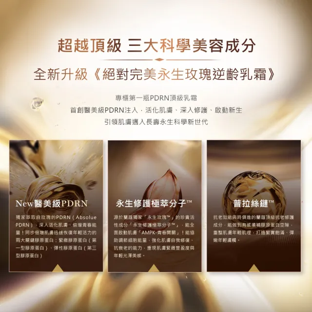 【LANCOME 蘭蔻】官方直營 絕對完美永生玫瑰逆齡乳霜60ml(LANCOME/乳霜/抗老/醫美級PDRN)