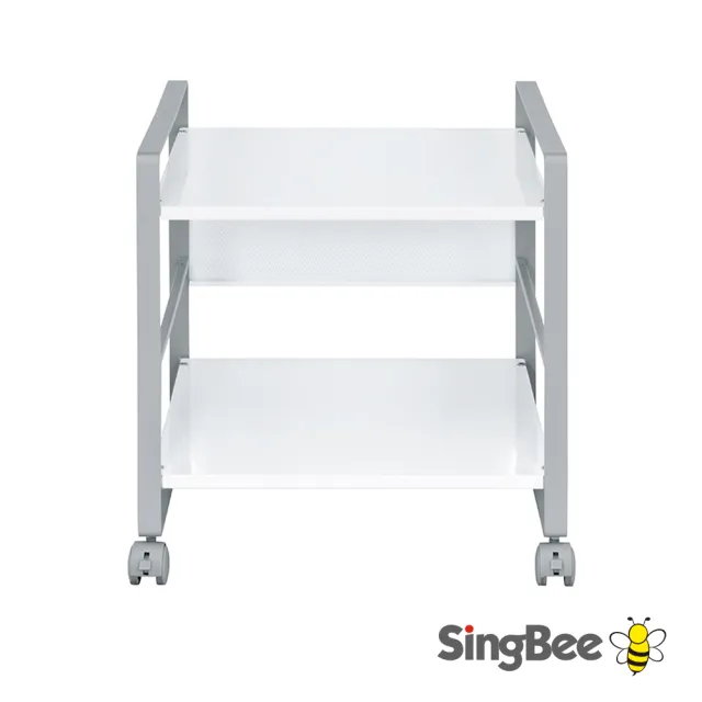 【SingBee 欣美】雙層移動置物推車 SB-F02(靜音輪 圓滑安全 居家收納 移動書櫃 收納推車 文件櫃 台灣製)