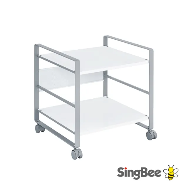 【SingBee 欣美】雙層移動置物推車 SB-F02(靜音輪 圓滑安全 居家收納 移動書櫃 收納推車 文件櫃 台灣製)
