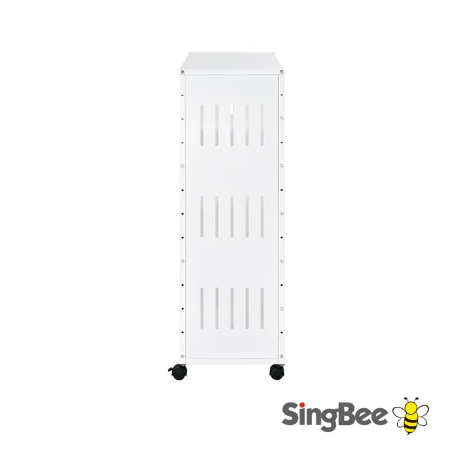 【SingBee 欣美】可調式三層活動置物架 SB-S03(靜音輪 居家收納  移動鐵櫃 移動書櫃 收納推車 台灣製)
