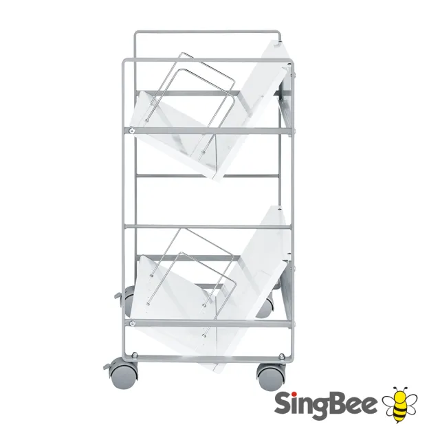 【SingBee 欣美】雙層移動式推車 SB-F01(靜音輪 文件收納 移動書櫃 置物櫃 收納櫃 台灣製)