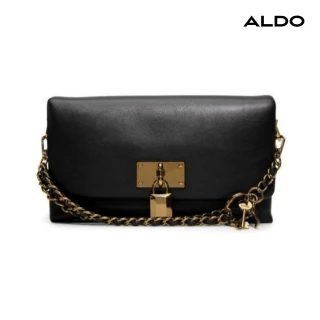 【ALDO】JACKIEBAG-質感素面鑰匙鍊條斜背包(黑色)