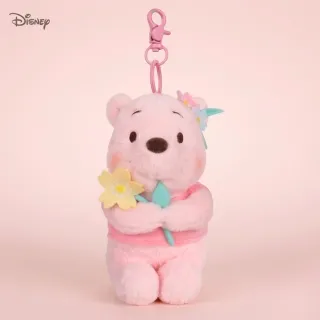 【Disney 迪士尼】正版授權櫻花系列12cm小熊維尼玩偶戀愛告白吊飾鑰匙圈(閨蜜女友女兒聖誕生日交換禮物）