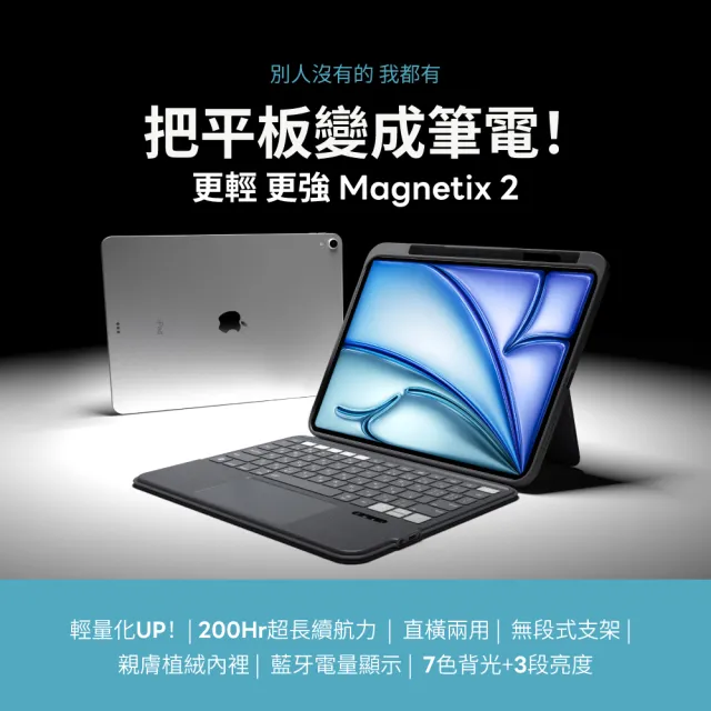 羅技滑鼠組★【eiP】Magnetix 2 iPad鍵盤 磁吸可拆式藍牙鍵盤(iPad 10、iPad 11 A16 巧控鍵盤 藍芽鍵盤 iPa