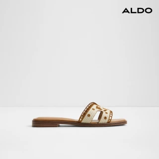 【ALDO】ITSANDAL-鏤空花紋平底涼拖鞋-女鞋(米色)