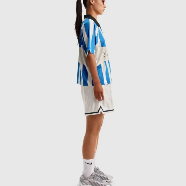 【NIKE 耐吉】短袖上衣 女 AS W NSW STREET OS SS STRP JSY 寬鬆 街頭 足球衣 藍 (IO0914435)