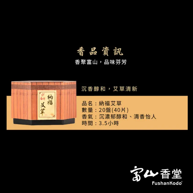 【富山香堂】5入_納福艾草3.5H盤香40片 小盤香 盤香 艾葉(髒東西不近身  厄運遠離)