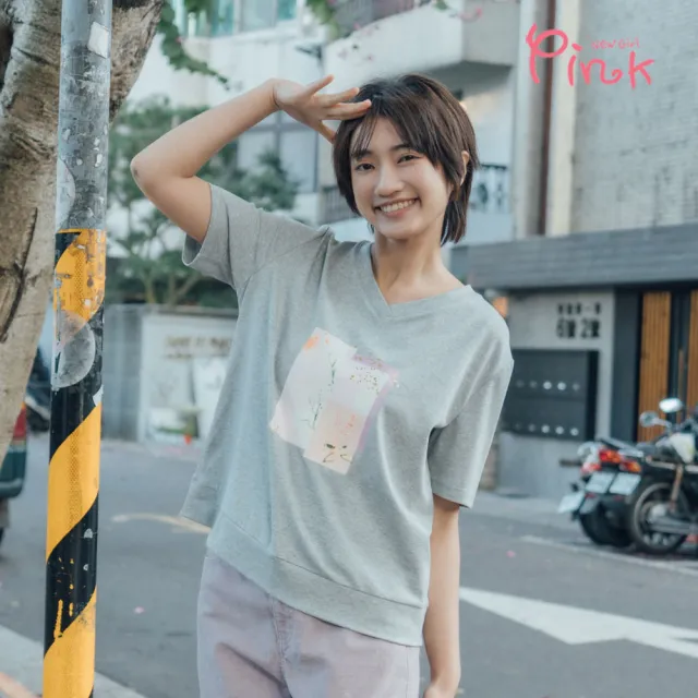 【PINK NEW GIRL】V領透氣排汗T恤 A2308AC